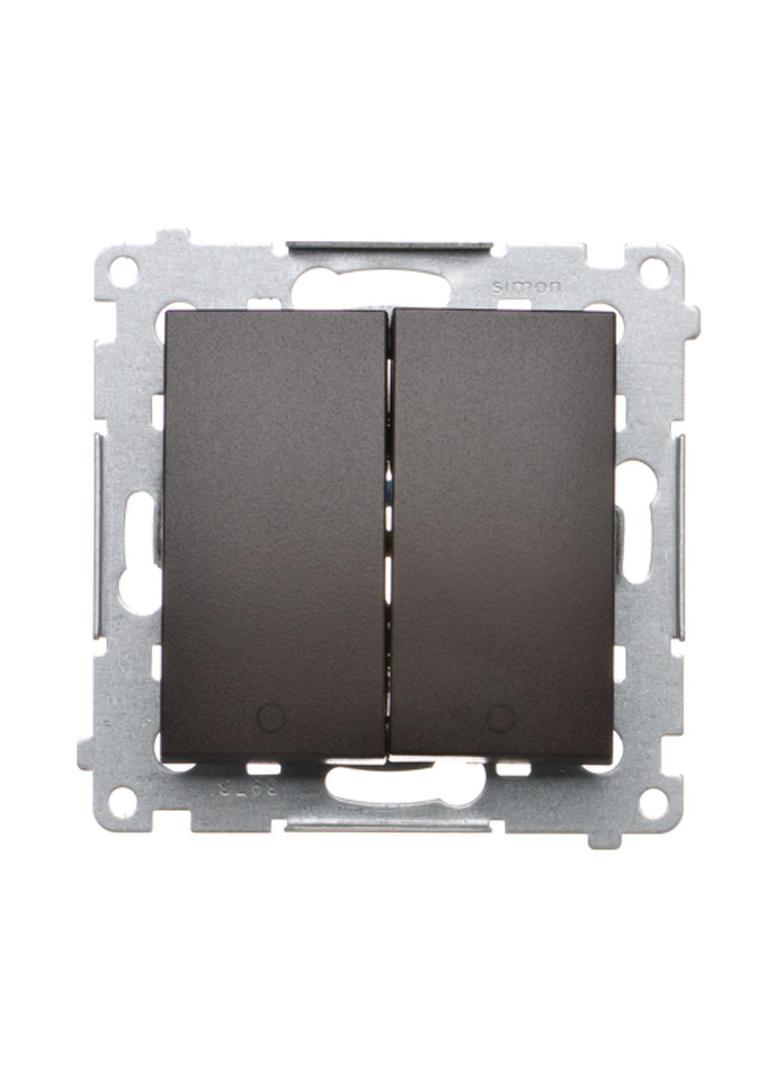 Simon 54 Łącznik dwubiegunowy podwójny 16A z. śrub. brąz mat
