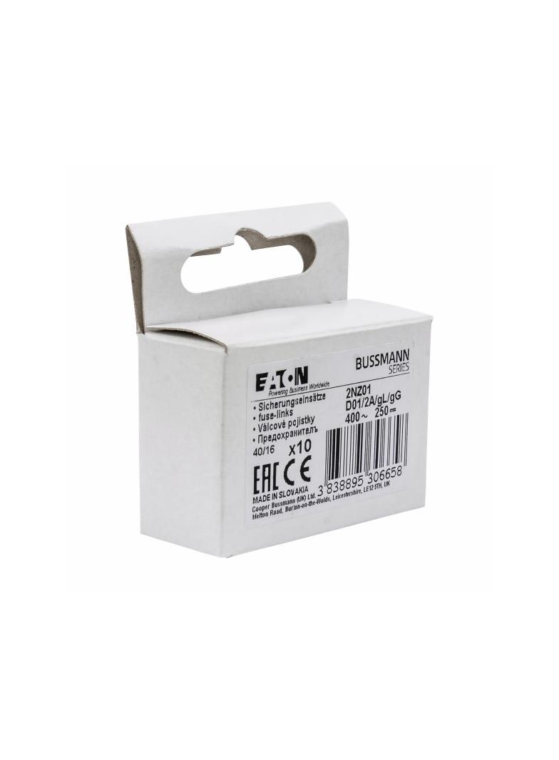 FUSE-D01 2A T GL/GG 400VAC E14 Wkładka D01 2A T GL/GG 400VAC E14 2NZ01 EATON