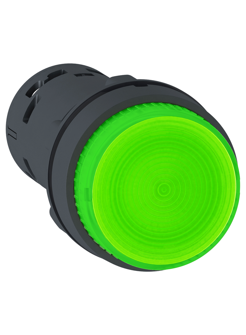 Harmony XB7 Monolityczny przycisk płaski zielony samopowrotny 1NO LED 24V AC/DC