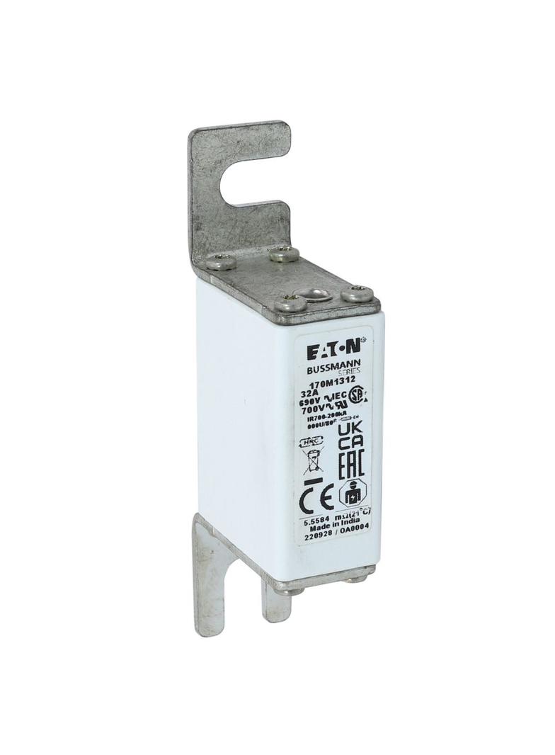 32A 690V IEC gR 000U/80 SQUARE BODY FUSE Wkładka szybka 32A AC 690V DIN 000 21x40x100 mm, 170M1312 E