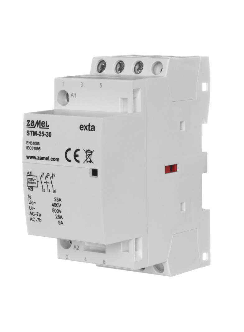 STYCZNIK MODUŁOWY INSTALACYJNY 25A, 3xNO, 230V AC, TYP: STM-25-30