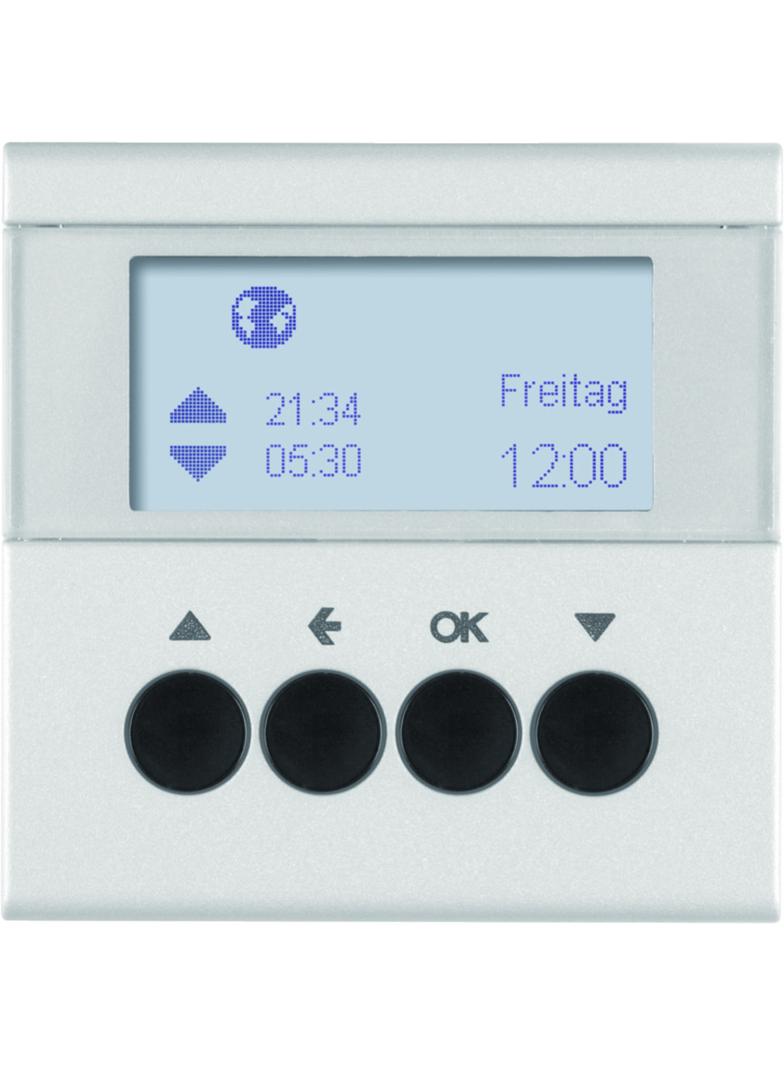 BERKER B.Kwadrat/B.7 Żaluzjowy łącznik czasowy z wyświetlaczem do sterowania żaluzjami aluminium 857
