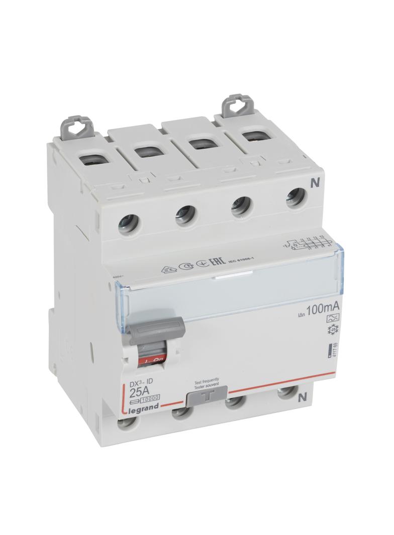 WYŁĄCZNIK RÓŻNICOWOPRĄDOWY P 304 4P 25A 100MA TYP A SERII DX3, Legrand