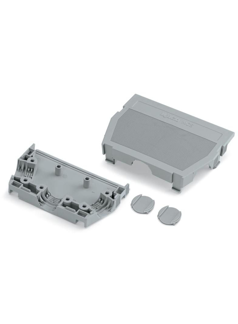 obudowa zabezpieczająca przewody 9-bieg. szara raster 5 mm