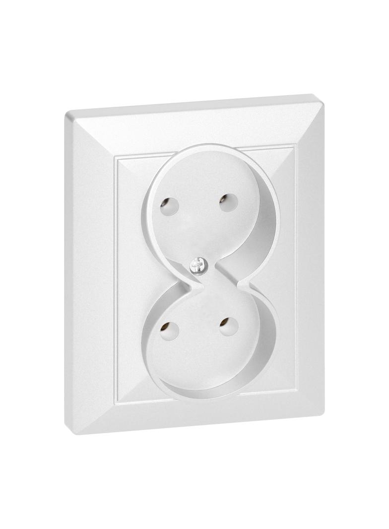Gniazdo podwójne podtynkowe 2x2P Pearl, 16A, 250V, PT-5 P, biały OR-OE-7706/2P/W ORNO