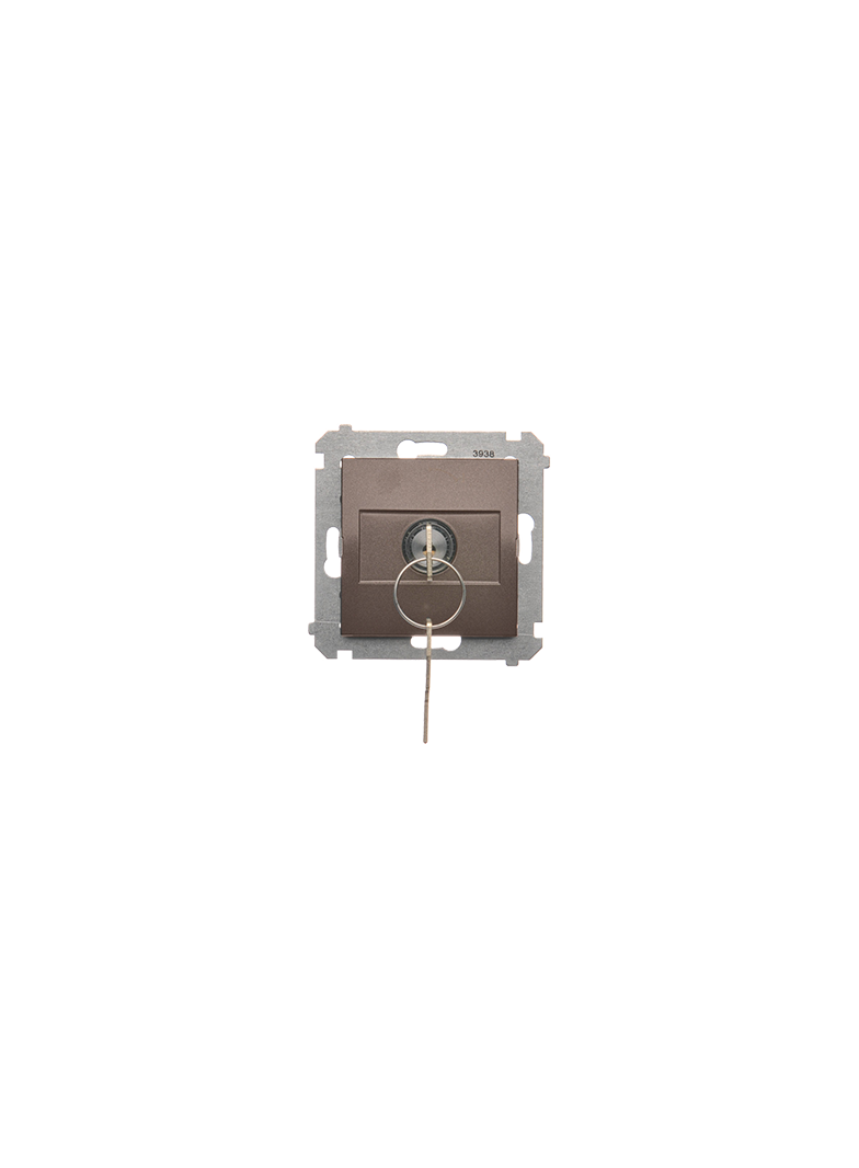 Simon 54 Łącznik na kluczyk chwilowy – przycisk 2 pozycyjny „0-I” styk N/O 5 A 250. Możliwość wyjęci