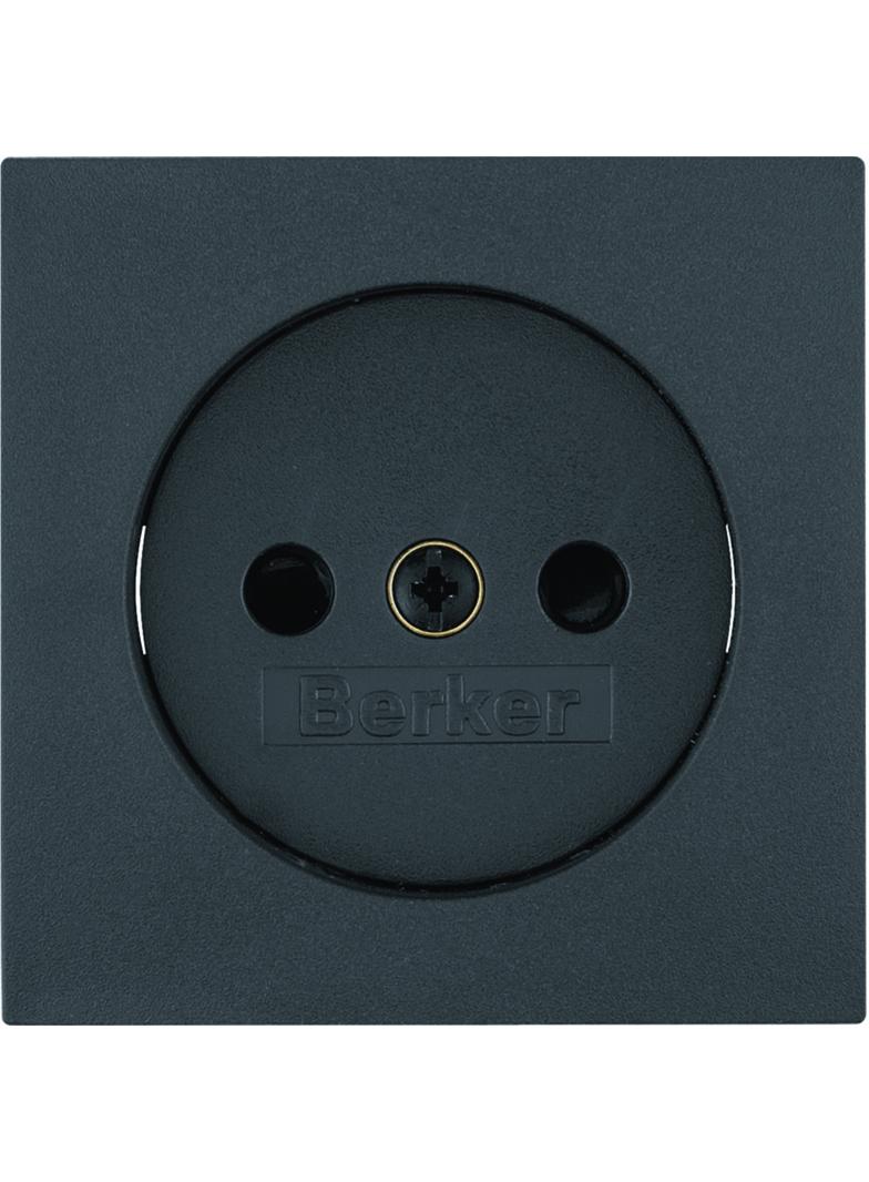 BERKER B.3/B.7 Płytka czołowa do gniazda bez uziemienia antracyt 3967331606 HAGER
