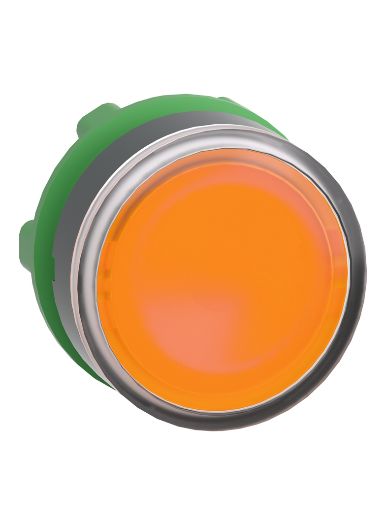 Harmony XB5 Główka przycisku płaskiego z samoczynnym powrotem, LED, pomarańczowa plastikowa