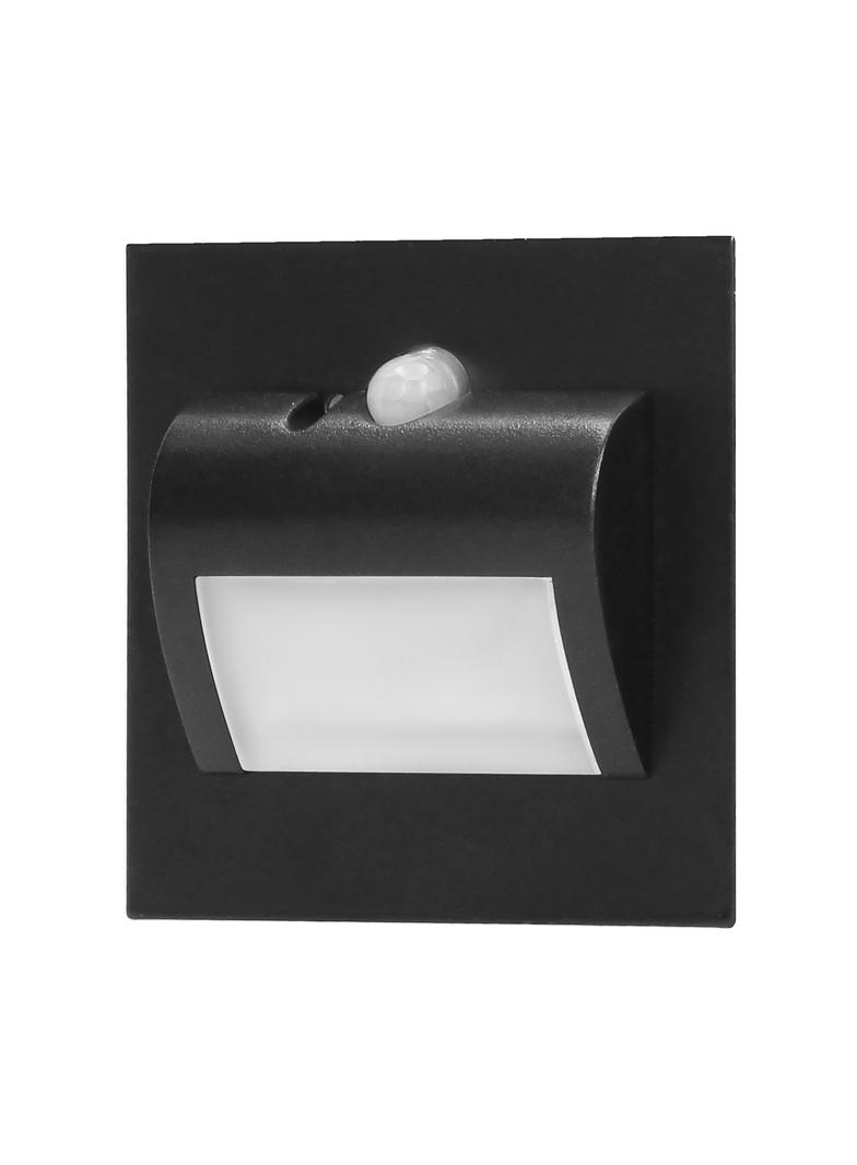 DRACO LED NEW 1,5W, oprawa schodowa podtynkowa, 12VDC, 30lm, 3000K, czarny, czujnik ruchu i zmierzch AD-OS-6164LR3/B ORNO