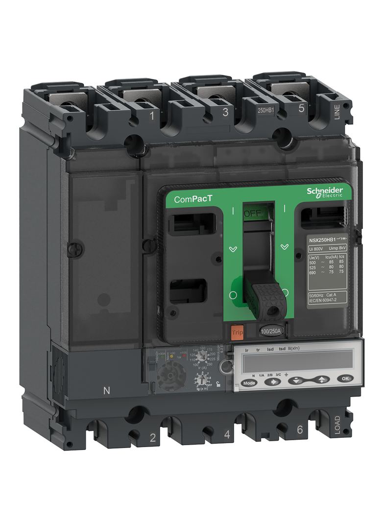 Wyłącznik mocy ComPacT NSX NSX100HB1 Mic6.2E 100A 4P 75kA C10V46E100 Schneider