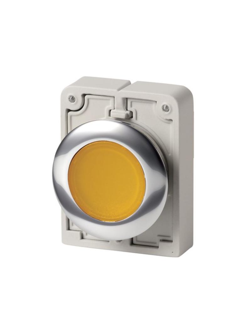 M30C-FDRL-Y Przycisk podświetlany 30mm płaski bez samopowrotu żółty 182953 EATON