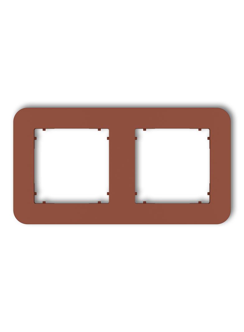 MINI Ramka uniwersalna podwójna zaokrąglona z tworzywa terakota