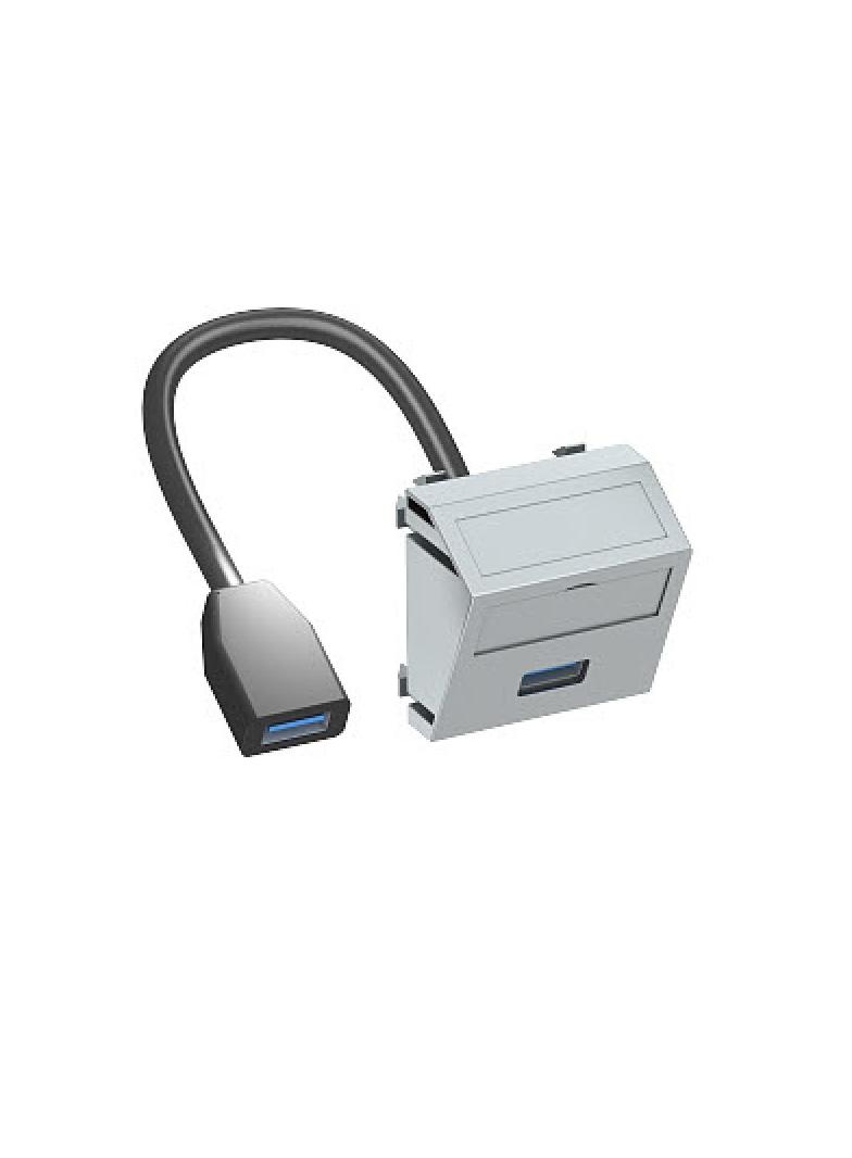 MTS-U3A F AL1, Wspornik multimedia USB 3.0 A-A, z kbl., gn.-gn.