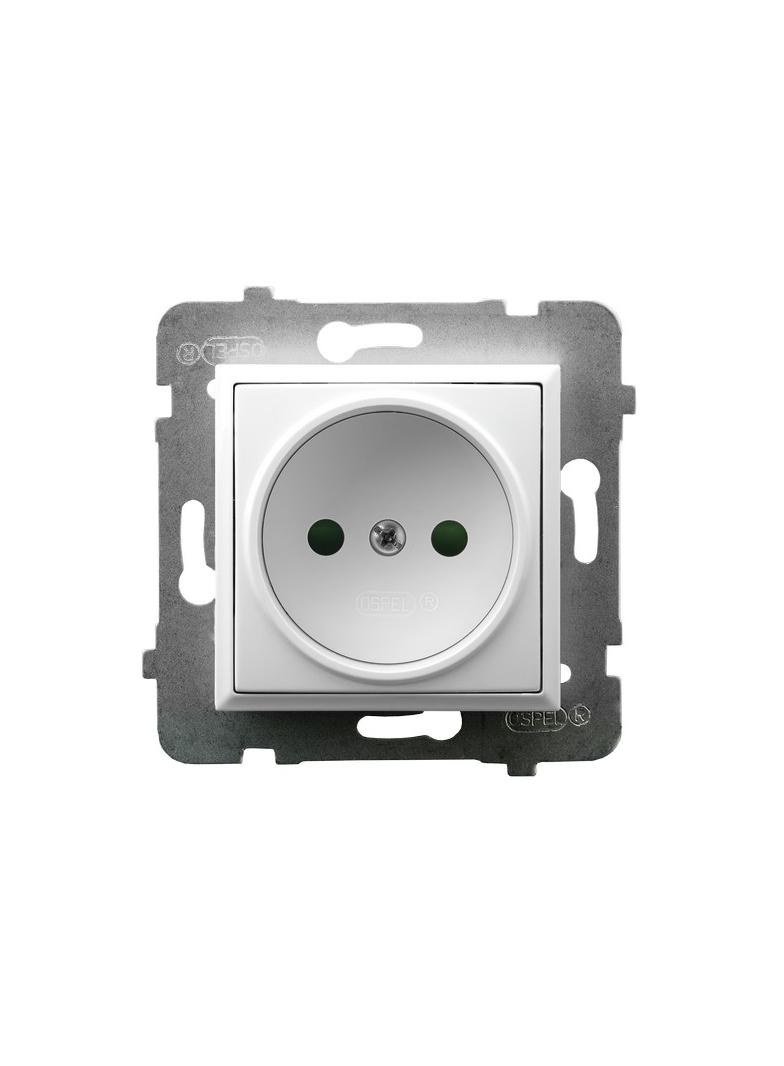 ARIA Gniazdo pojedyncze z przesłonami torów prądowych - kolor biały