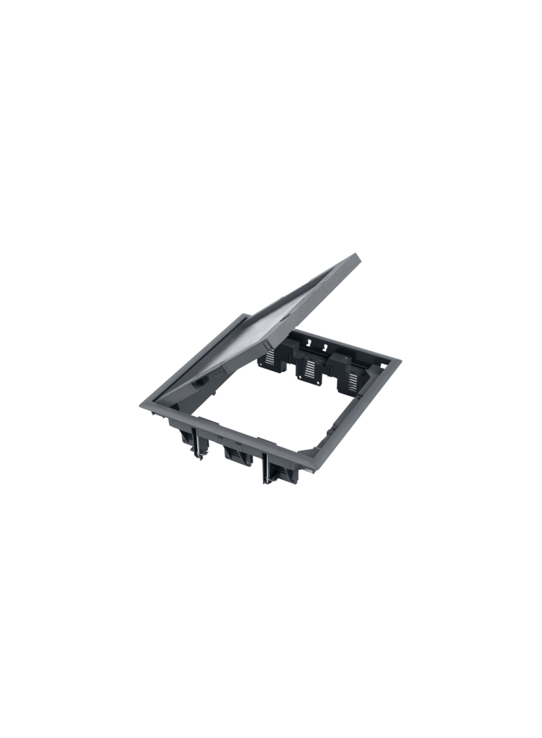 Simon Connect Puszka podłogowa 12x K45 lub 6x Simon500 z pokrywą 12mm z zamkiem szary