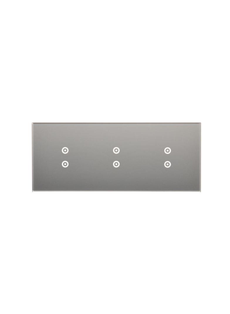 Simon 54 Touch Panel dotykowy S54 Touch 3 moduły 2 pola dotykowe pionowe + 2 pola dotykowe pionowe + 2 pola dotykowe pionowe srebrna mgła DSTR3333/71 KONTAKT