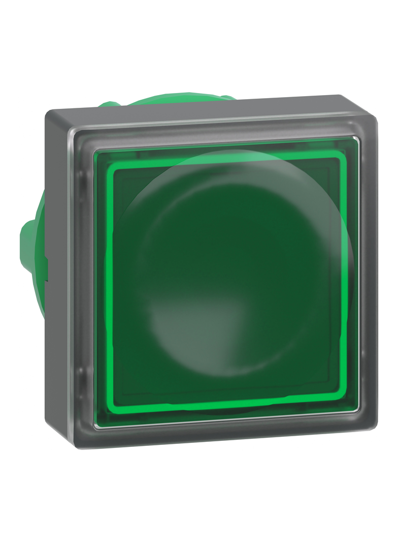 Harmony XB5 Przycisk płaski kwadratowy zielony z samopowrotem LED plastikowy ZB5CW333 SCHNEIDER