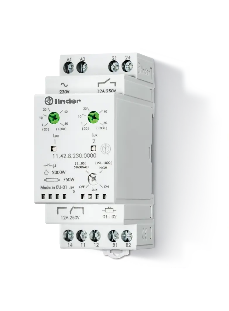 Modułowy przekaźnik zmierzchowy 1 P + 1 Z; 12A; 230V AC