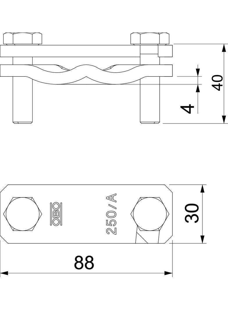 250/A-VA, KLEMY DIAGONALNE VA 1.4301