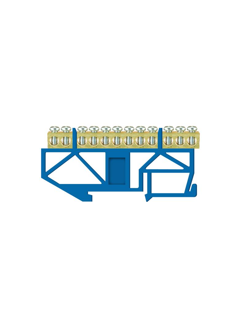 Listwa zaciskowa wysoka podstawa - 12 niebieska