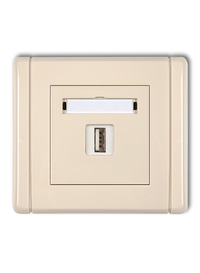 FLEXI Ładowarka USB pojedyncza USB A, 10W max., 5V, 2A beżowy 1FCUSB-3 KARLIK