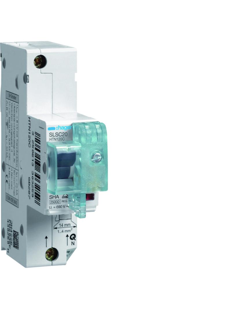 MCB SLS Wyłącznik nadprądowy selektywny 1P Cs 20A TS35 HTN120C HAGER