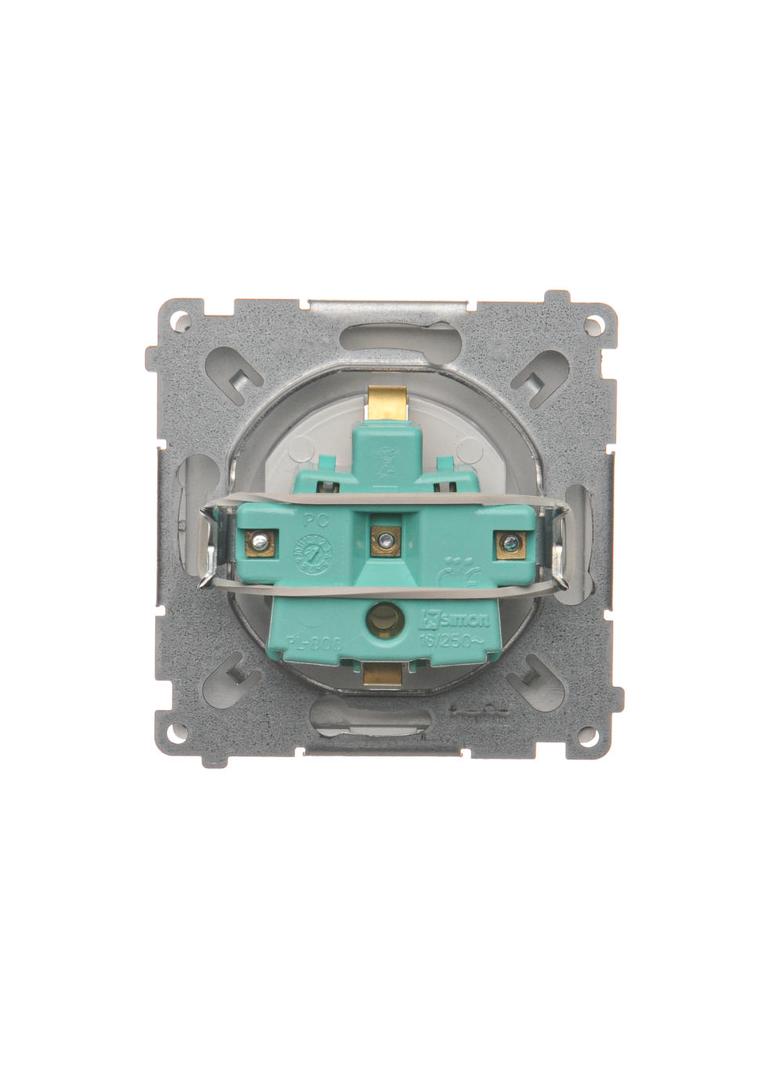 Simon Basic Gniazdo wtyczkowe z uziemieniem Schuko 16A 250V zaciski śrubowe srebrny mat BMGSZ1.01/43 BMGSz1.01/43 KONTAKT