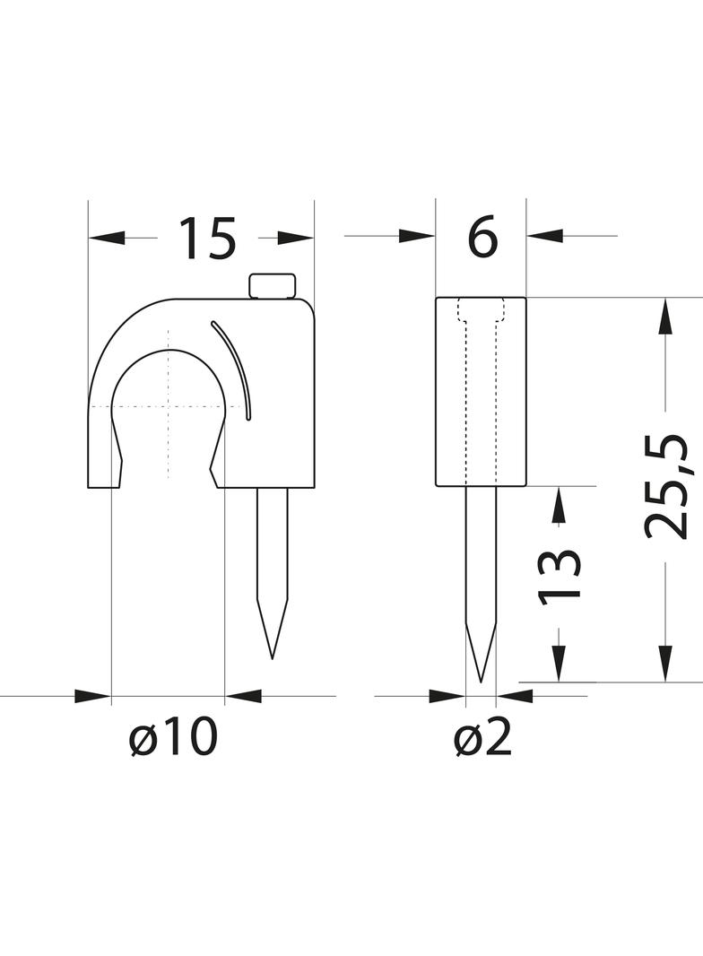 Uchwyt kablowy okrągły-10 mm FLOP-10 (100szt) 27.10 OPATÓWEK