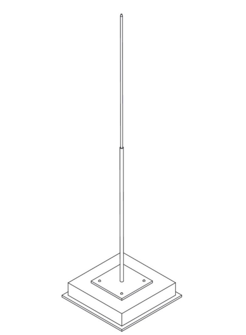 Maszt odgr. wolnostojący h=1,5m fi16/10 podst. 15kg