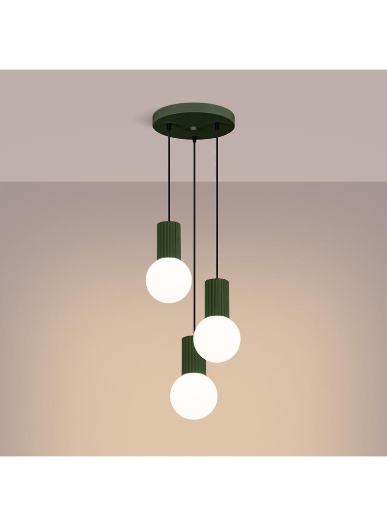 Lampa wisząca HALO 3P zielona oliwka