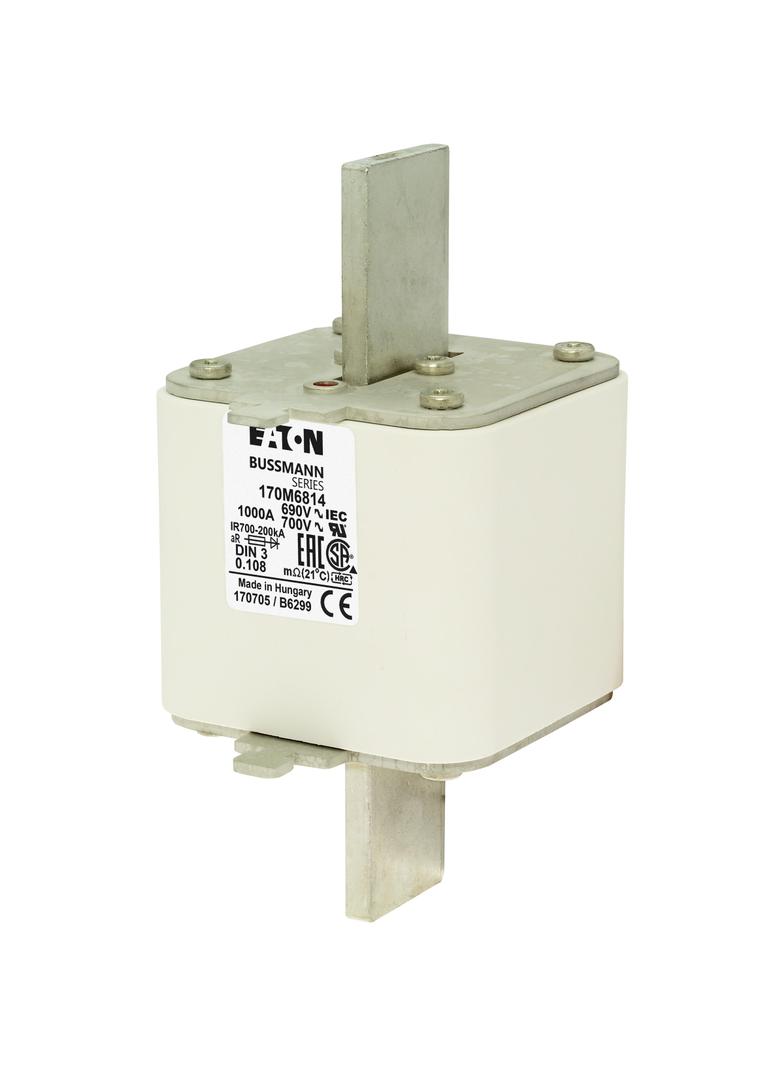 FUSE 2500A 1100V 23BKN/80 AR Wkładka szybka 2500A AC 1100V 2xsize 3 74x52x167 mm aR IE 170M6828 EATO
