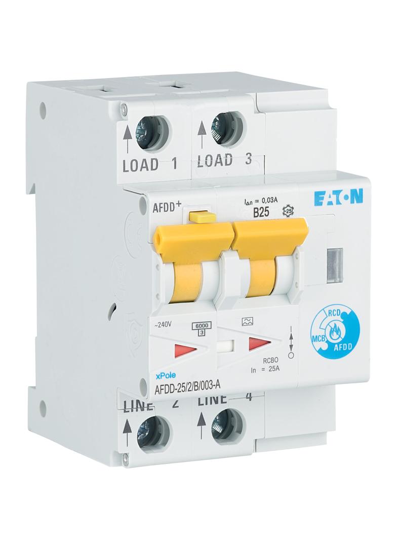 AFDD-25/2/B/003-A Przeciwpożarowy detektor iskrzenia 10kA B25A 2P 30mA typ A 187225 EATON