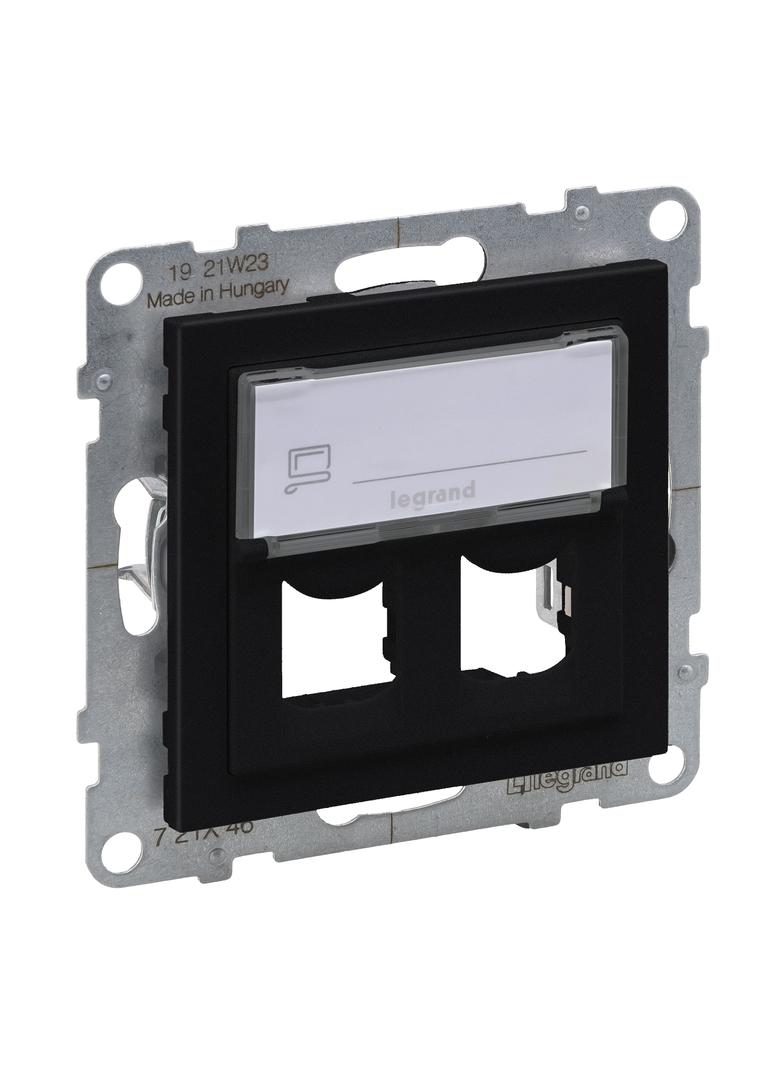 Suno Adapter Systimax Podwójny Czarny 721446 LEGRAND