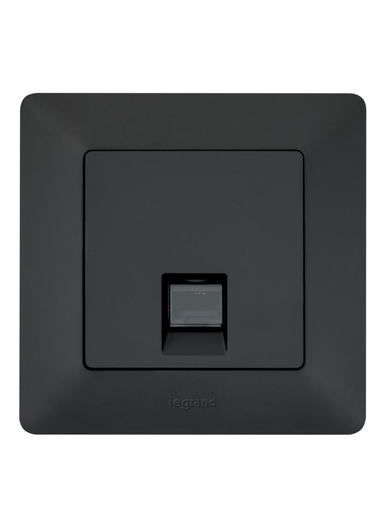 VALENA LIFE - GNIAZDO 1 x RJ 45 kat. 6 UTP CZARNE