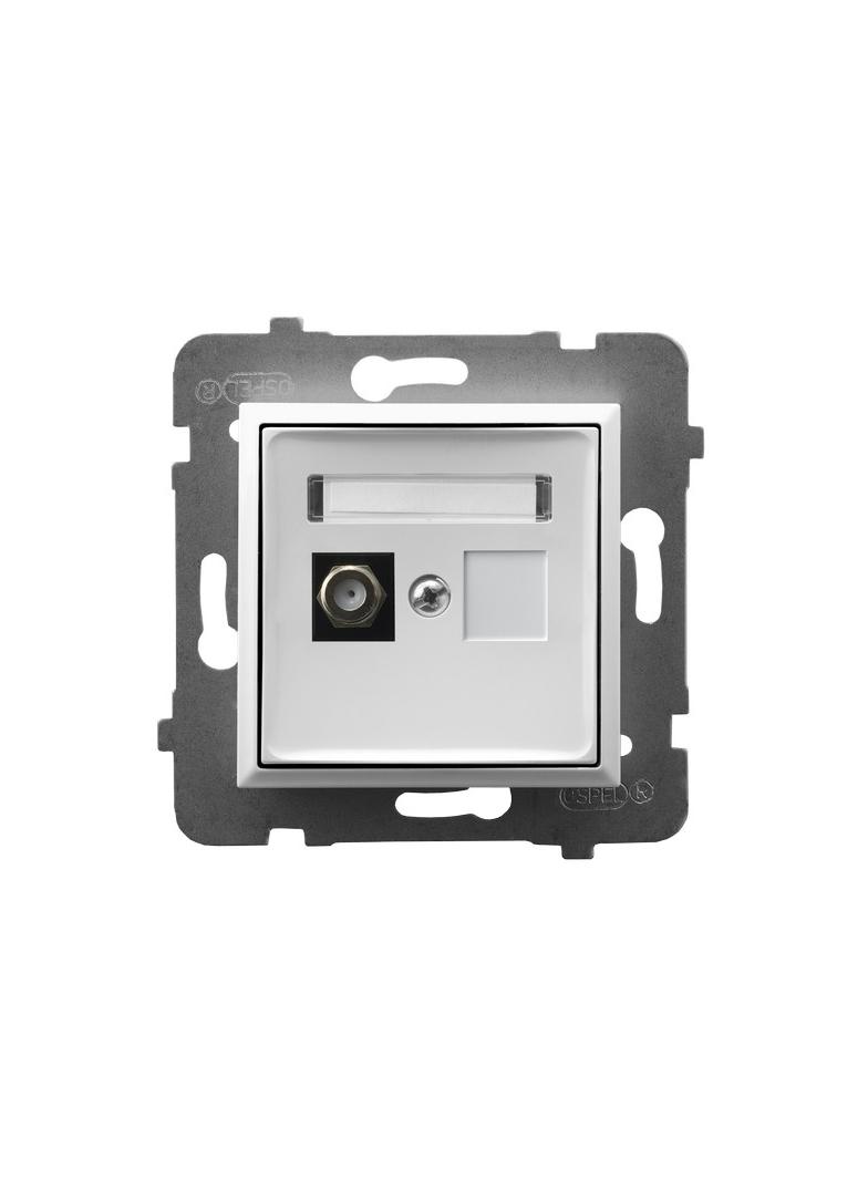 ARIA Gniazdo antenowe typu F pojedyncze - kolor biały