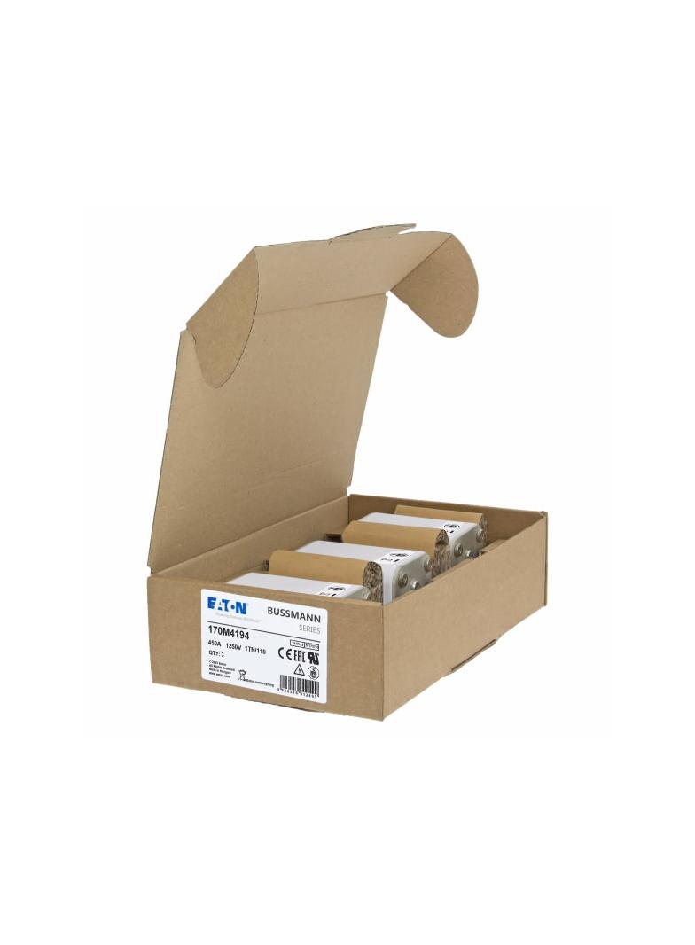 FUSE 450A 1250V 1TN/110 AR CU Wkładka szybka 450A AC 1250V rozmiar 1 53x66x138 mm aR DIN I 170M4194