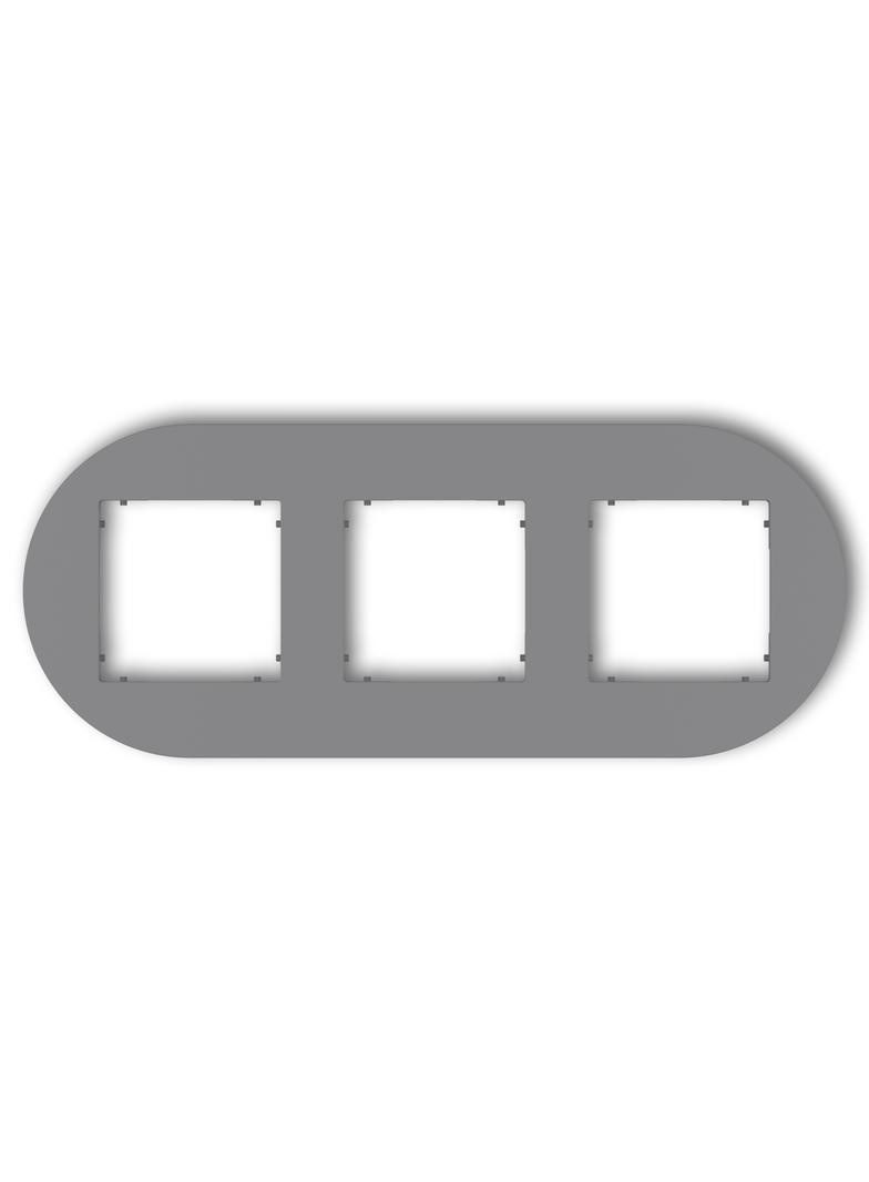 MINI Ramka uniwersalna potrójna okrągła z tworzywa szary mat