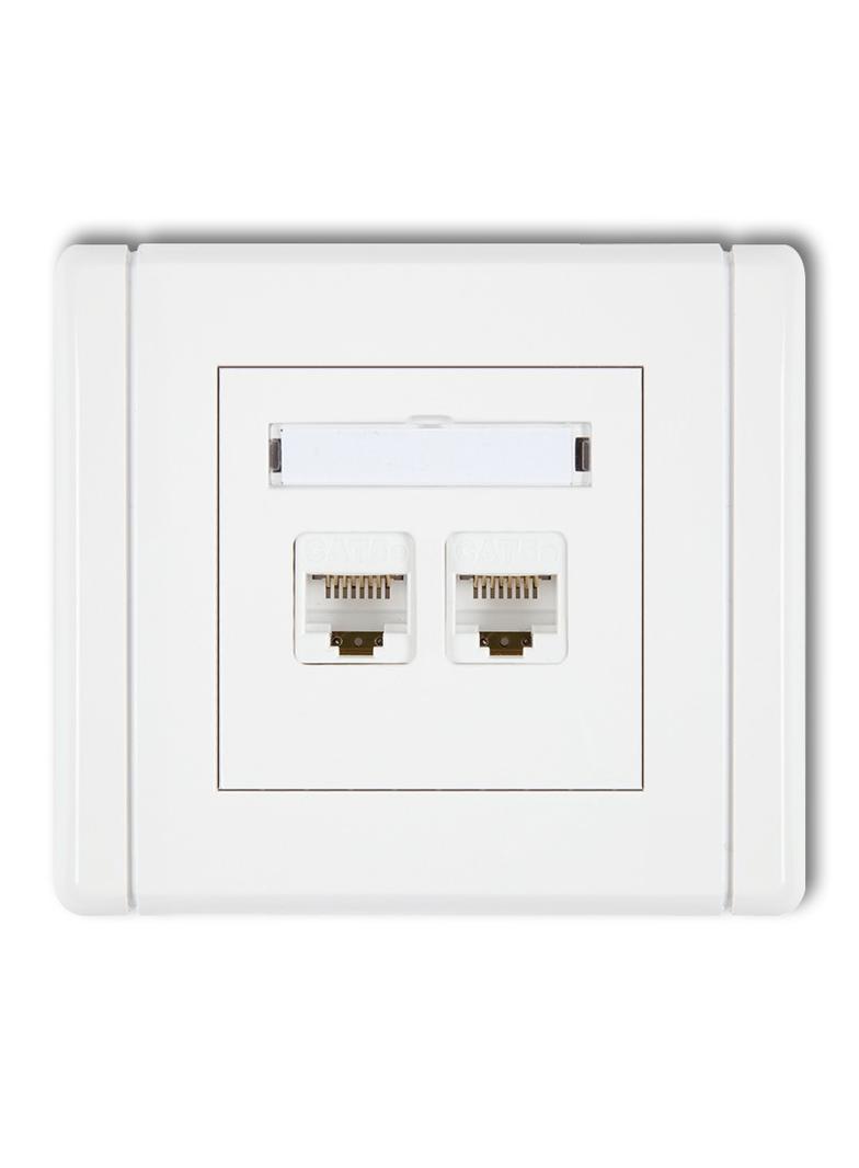FLEXI Gniazdo komputerowe podwójne 2xRJ45, kat. 5e, 8-stykowe biały