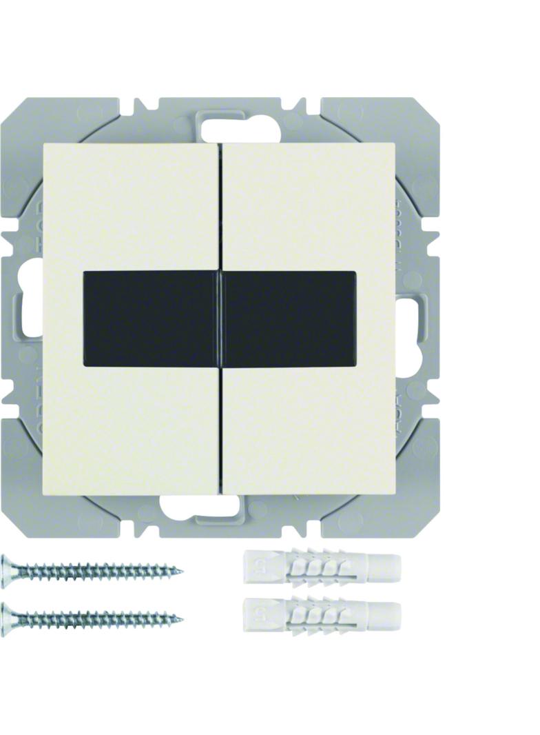 BERKER B.Kwadrat/S.1 KNX RF przycisk podwójny płaski z baterią słoneczną krem 85656182 HAGER