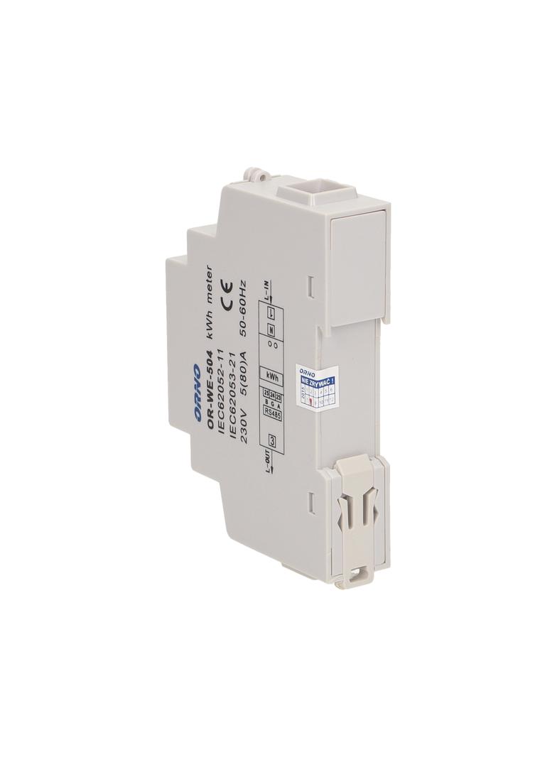 1-fazowy wskaźnik zużycia energii elektrycznej 80A port RS-485 1 moduł DIN TH-35mm OR-WE-504 ORNO