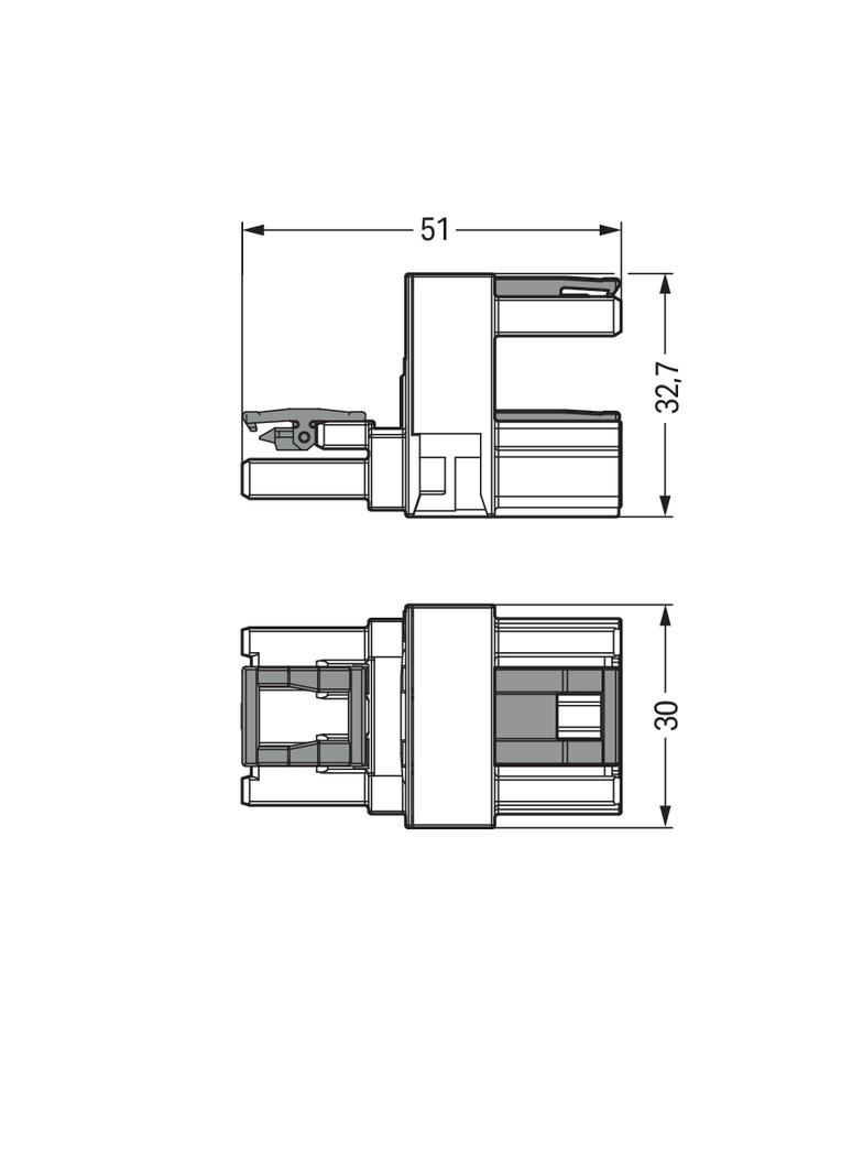 WINSTA rozgałęźnik typu h 3-torowy wtyk-gniazdo / gniazdo biały