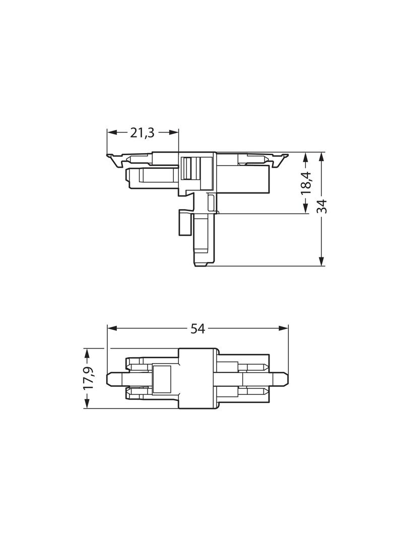 rozgałęźnik typu T 3-torowy czarny