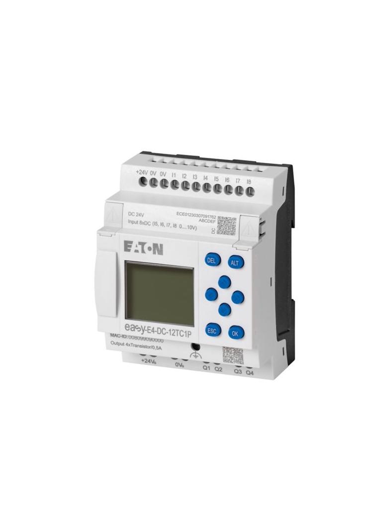EASY-E4-DC-12TC1P easyE4 Push-in 24VDC 8DI(4AI) 4DO-T z wyświetlaczem 197506 EATON