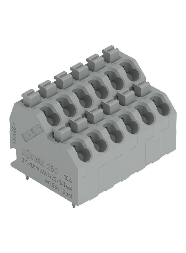 dwupiętrowa listwa zaciskowa 6-bieg. szara raster 5 mm /21szt./ WAGO