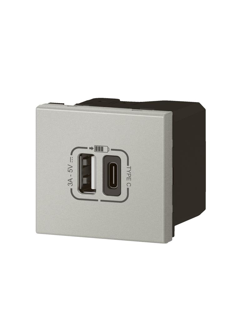 MOSAIC - Gniazdo USB typ A + typ C z szybkozłączem, Legrand