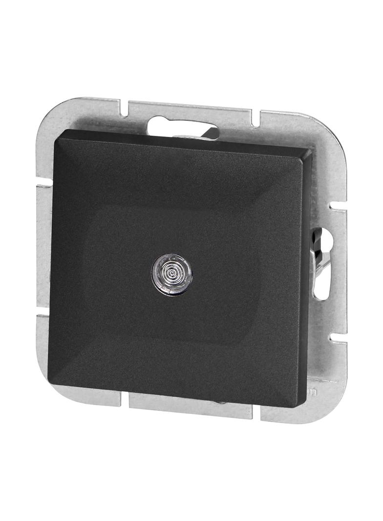 Łącznik jednobiegunowy podtynkowy z podświeleniem Pearl, 10A, 250V, WP-1P/S, czarny OR-OE-7700/P/B ORNO