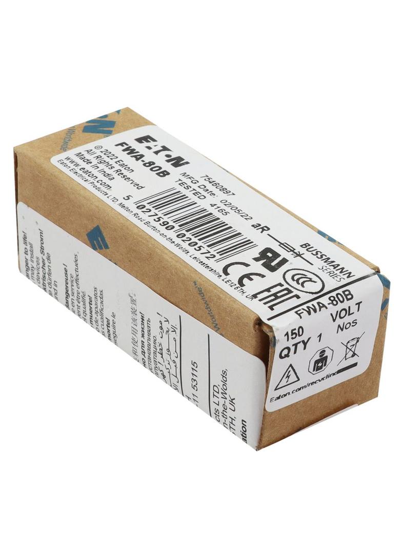 80AMP 150V AC SEMI-COND. FUSE Wkładka szybka 80A AC 150V DC 150V 25x68 mm UL FWA-80B EATON