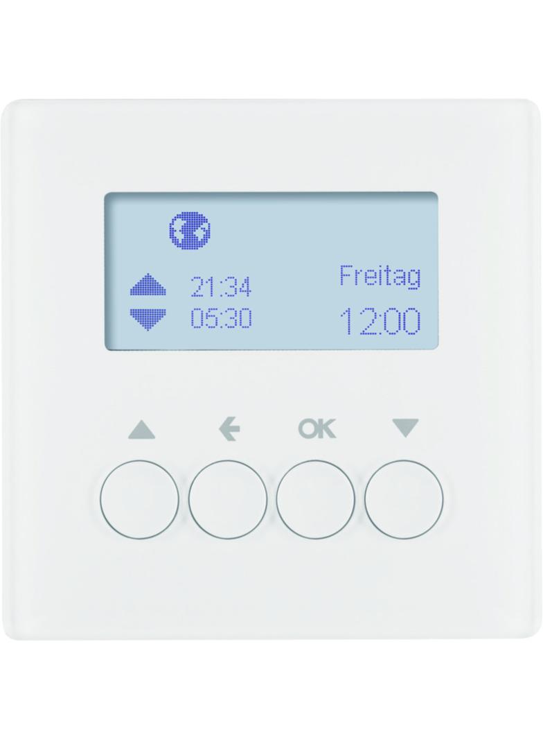 BERKER Q.x Żaluzjowy łącznik czasowy z wyświetlaczem do sterowania żaluzjami biały aksamit 85741129