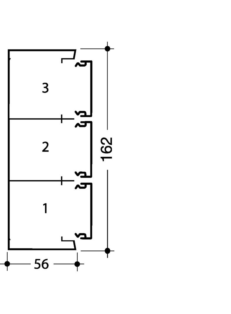 tehalit.GBA Podstawa 50x161mm aluminium anodyzowany GBA501611ALU HAGER