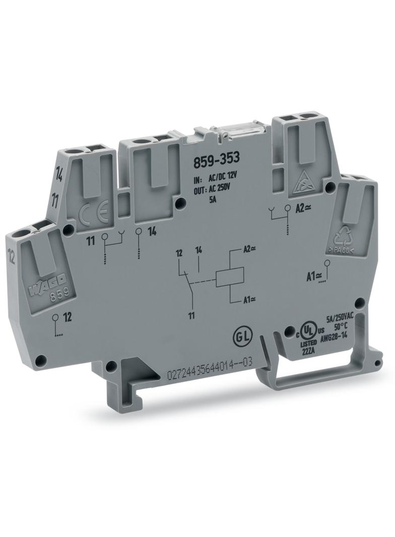 Złączka z przekaźnikiem minaturowym 24V AC/DC 1p 859‑354 /10szt./ WAGO